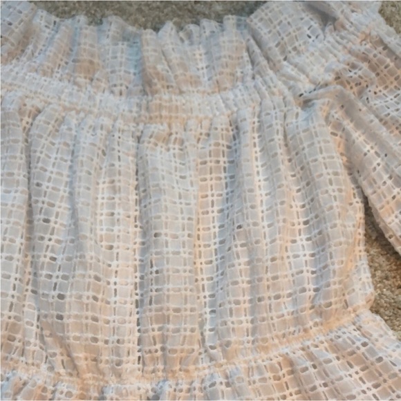 Express off the shoulder cropped top, ruffle eyelet lace, NWOT - Picture 8 of 9